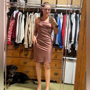 Elegant One-Shoulder Dress in Mauve